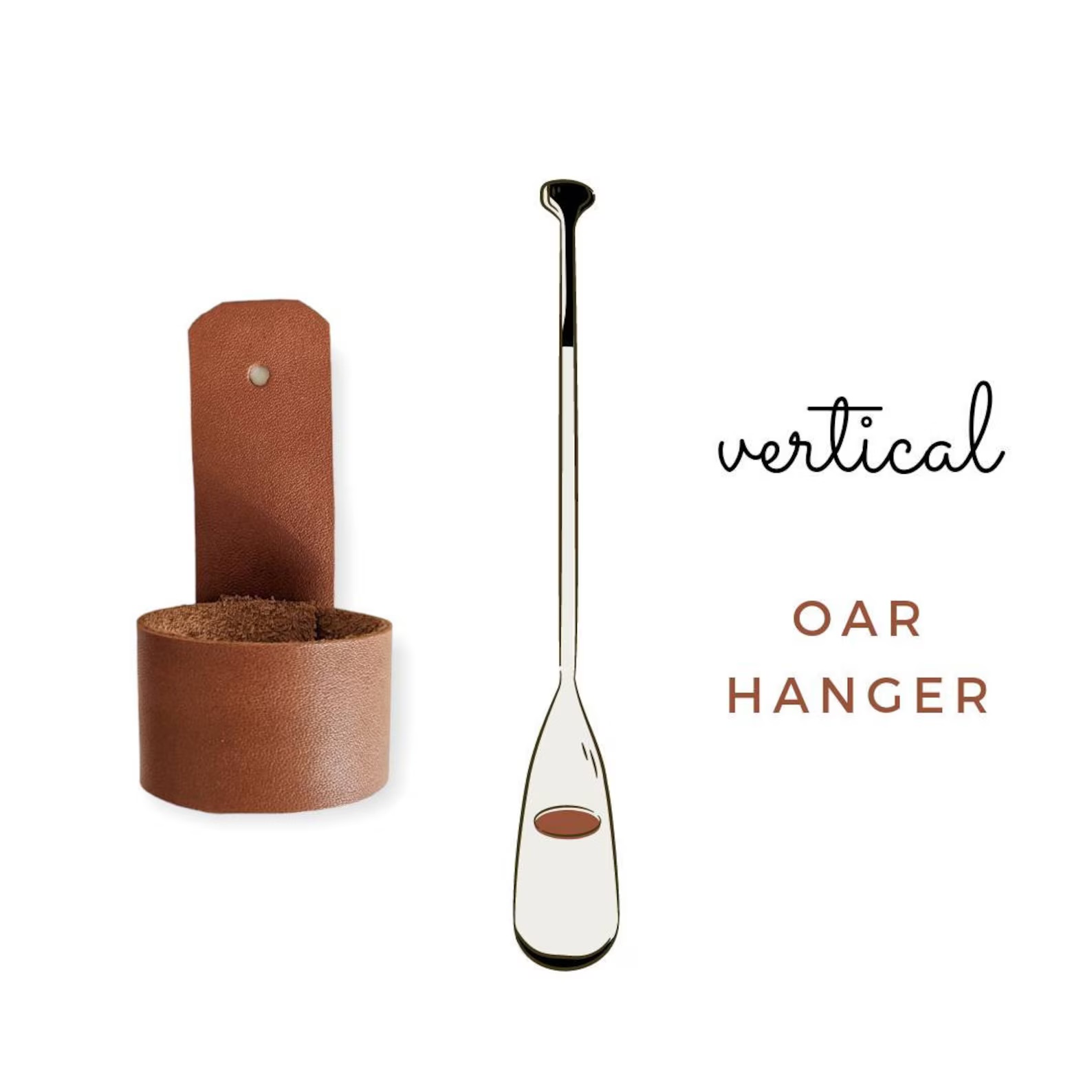 Handmade genuine leather walking stick and cane wall hanger — distressed leather, rustic cane wall mount display